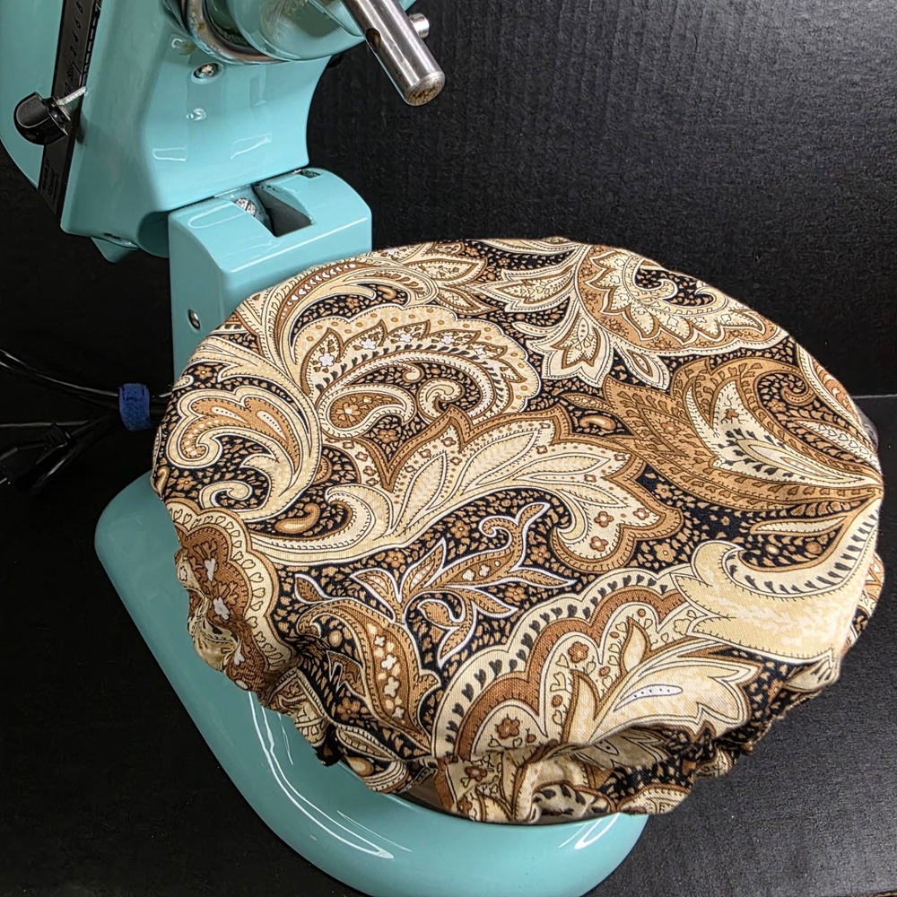Brown‎ Tones Paisley Tan Polka Dot KitchenAid Mixer Mixing Bowl Cover Baking